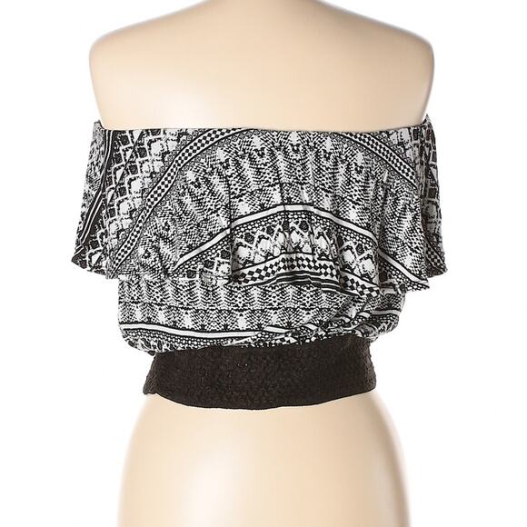 Jessica Simpson Small Black White Tube Crop Top - Picture 8 of 8